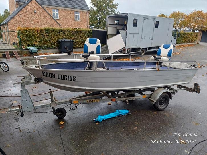 Zeer stabiele visboot, Watersport en Boten, Vis- en Consoleboten, Zo goed als nieuw, 3 tot 6 meter, Aluminium, Ophalen