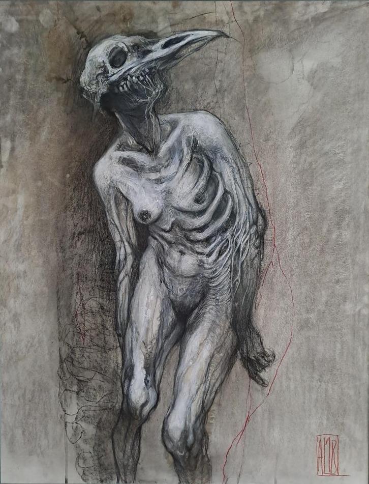 AL18_Vogelkop  96 x 81, Antiek en Kunst, Kunst | Schilderijen | Modern, Ophalen