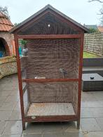 Houten Vogelhok Met 2 Engelse Grasparkieten, Dieren en Toebehoren, Meerdere dieren, Parkiet, Geringd