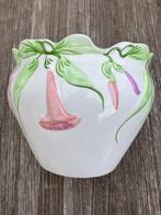 Vintage Art Deco keramische potcover met roze bloemenpatrone, Ophalen