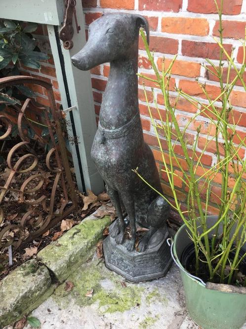 BRONZEN BEELD windhond whippet greyhound, Antiek en Kunst, Kunst | Beelden en Houtsnijwerken, Ophalen of Verzenden