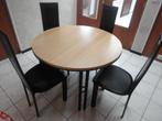lot 4 chaises + table ronde de cuisine, Antiquités & Art, Antiquités | Meubles | Tables, Enlèvement