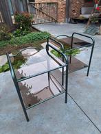 Set vintage bijzettafeltjes, Huis en Inrichting, Ophalen, Gebruikt, Glas