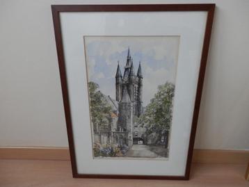 Framed print of the Prinsenhof, Delft. 57x42cm beschikbaar voor biedingen