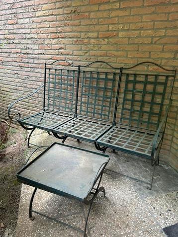 Op te schuren en te schilderen tuinset, Tuin en Terras, Tuinsets en Loungesets, Ophalen, Gebruikt, Bank, Tuinset