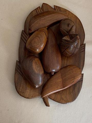 Plateau décoratif en bois sculpté – Fait main (Maroc) beschikbaar voor biedingen
