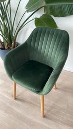 4 x keukentafel stoelen groen fluweel + massief eik pooten, Huis en Inrichting, Stoelen, Ophalen, Zo goed als nieuw, 4 x keukentafel stoelen groen fluweel + massief eiken poten