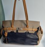 Leren tas, blauw / Beige, Italy  **NIEUW**, Bijoux, Sacs & Beauté, Sacs | Sacs à bandoulière, Autres marques, Cuir, Bleu, Enlèvement ou Envoi