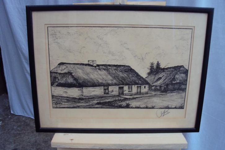 tekening, Antiek en Kunst, Kunst | Tekeningen en Fotografie, Ophalen