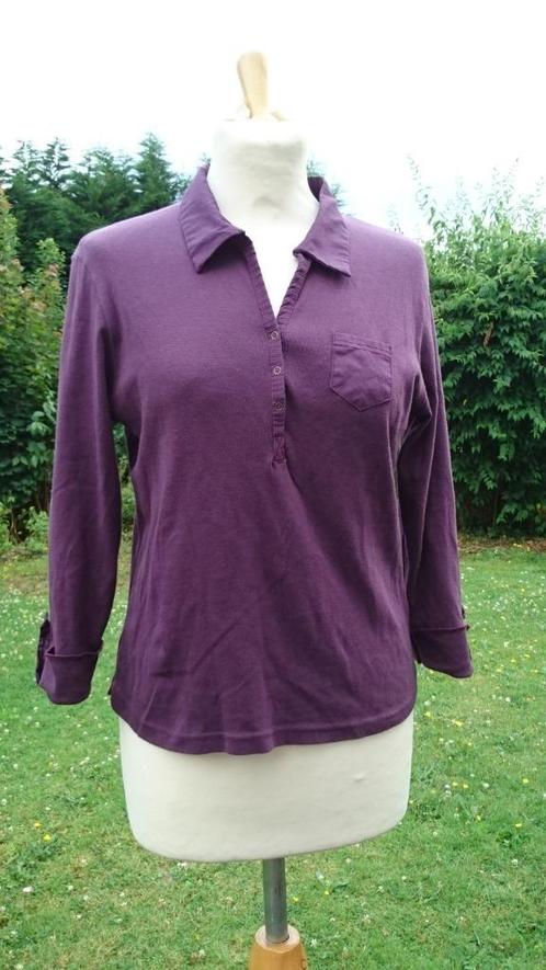 mooi polo shirt bordeaux paars kleine drukknoopjes Cassis 3, Kleding | Dames, T-shirts, Zo goed als nieuw, Maat 36 (S), Paars