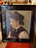 antiek schilderij Biedermeier portret trachten, Enlèvement