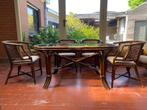 Rotan tafel met 4 stoelen, Ophalen, 4 zitplaatsen, Gebruikt, Rotan