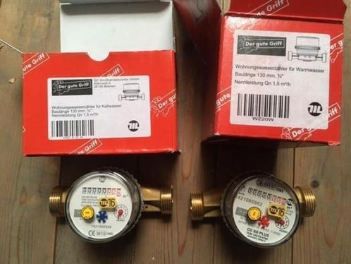 646. Watermeters tussenmeter voor koud en warm water, Doe-het-zelf en Bouw, Metalen, Nieuw, Ophalen of Verzenden