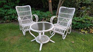Vintage French design rotan salon / tuinset  beschikbaar voor biedingen