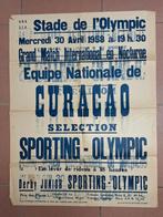 Voetbal affiche 1958 Curacao Sporting Olympic Charleroi, Verzamelen, Posters, Sport, Gebruikt, Ophalen of Verzenden