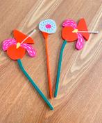 3 houten deco bloemen, Ophalen