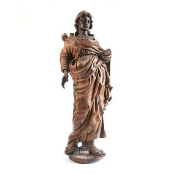 Grote Sculptuur Heilige Johannes de Evangelist, 17de eeuw beschikbaar voor biedingen