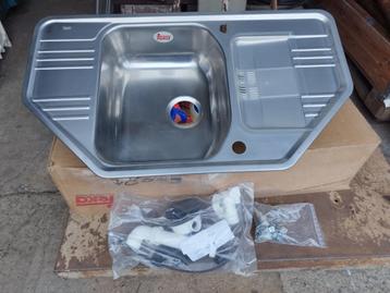 Teka spoelbak 88.4 x50.4 cm - 2 kraangaten - INOX - Nieuw! beschikbaar voor biedingen