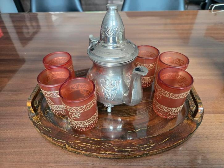 Service à thé, Huis en Inrichting, Woonaccessoires | Dienbladen, Zo goed als nieuw, Hout, Ophalen