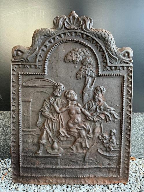 antieke haardplaat 'Rescue of Susanna by Daniel', Antiek en Kunst, Curiosa en Brocante, Ophalen