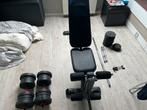 Bench bank/ halterbank met losse gewichten, Sport en Fitness, Fitnessmaterialen, Ophalen, Zo goed als nieuw