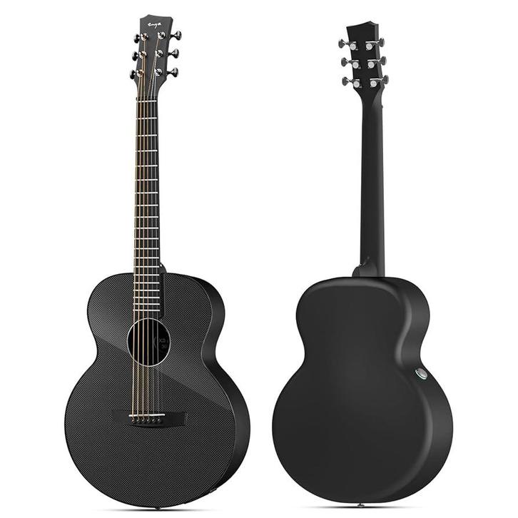 Enya X3 PRO Mini Gitaar - 3/4 Zwarte Koolstofvezel, Muziek en Instrumenten, Snaarinstrumenten | Gitaren | Akoestisch, Nieuw, Met koffer