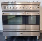 ☘️️️Luxe Fornuis Boretti 90 cm rvs + rvs 2 ovens frytop, 60 cm of meer, 5 kookzones of meer, Vrijstaand, 90 tot 95 cm