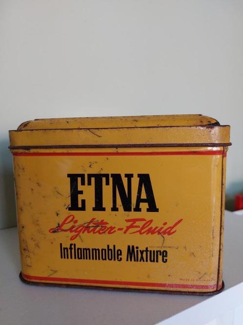Ancienne boîte de conserve de la marque Etna capsules liquid, Collections, Boîte en métal, Utilisé, Autre, Autres marques, Enlèvement ou Envoi