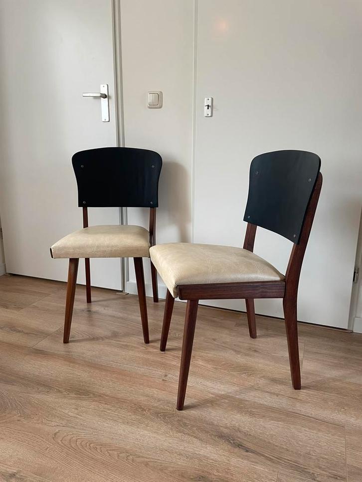 Vintage zetels, set van 2, Huis en Inrichting, Stoelen, Gebruikt, Twee, Ophalen
