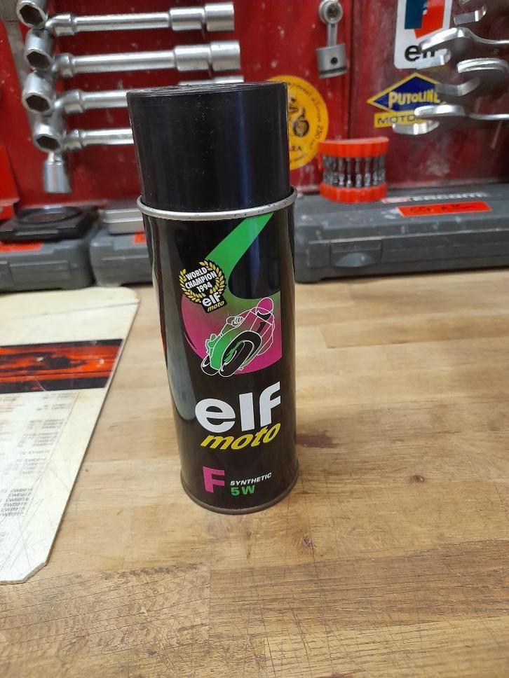 Oude volle oliekan elf moto f5w, Verzamelen, Merken en Reclamevoorwerpen, Gebruikt, Overige typen, Verzenden