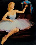 Pin-up Harry Ekman (peinture à l'huile), Antiek en Kunst, Ophalen of Verzenden