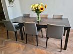 Eettafel (met uittrekfunctie) + 6 stoelen, Huis en Inrichting, Tafels | Eettafels, 200 cm of meer, 50 tot 100 cm, Gebruikt, Rechthoekig