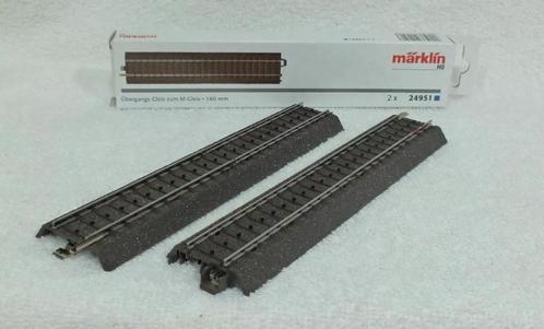 24951 MARKLIN HO - SET RAILS DE TRANSITION DROITS M<>C/SET V, Hobby & Loisirs créatifs, Trains miniatures | HO, Neuf, Rails, Märklin