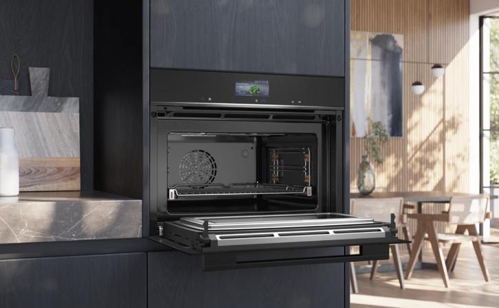 Nieuwe Siemens Oven - 45 cm, combi, zwart (in doos), Elektronische apparatuur, Ovens, Nieuw, Inbouw, Oven, 45 tot 60 cm, 45 tot 60 cm