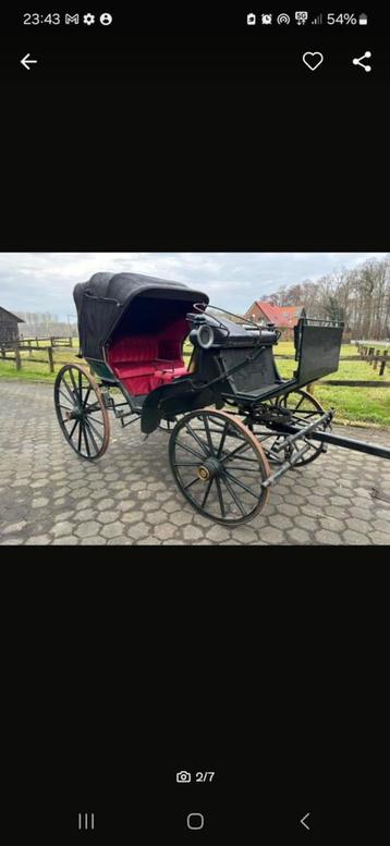 Calèche Evelmunster âgée d'au moins 100 ans, Comme neuf, Autres types, Cheval, Fermé(e)