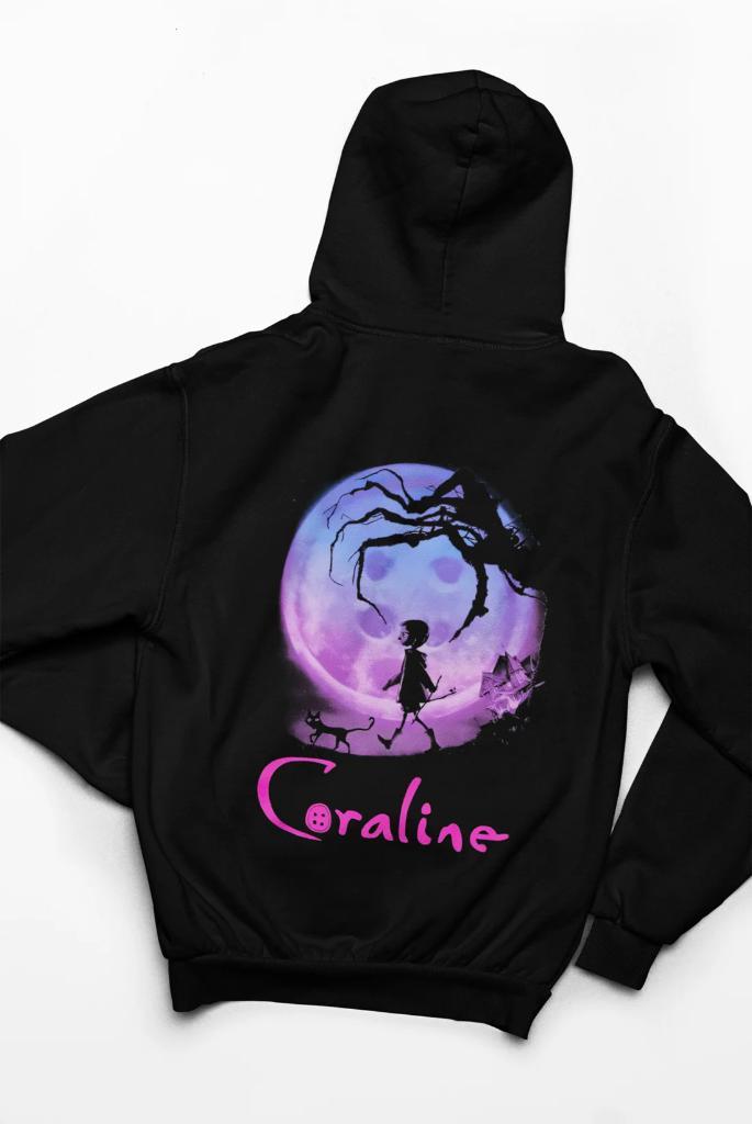 Unisex Hoodie – “Coraline Moon”, Kleding | Dames, Truien en Vesten, Nieuw, Zwart, Ophalen of Verzenden
