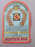 etiket Scotch Ale brouwerij Vander Linden Hal Scottish Army, Verzamelen, Verzenden, Overige soorten, Overige typen