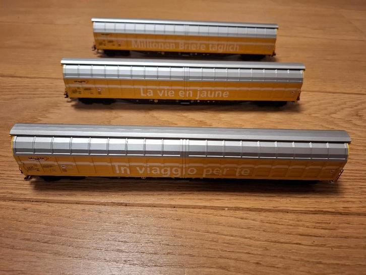 Märklin 48059 - set de 3 wagons à parois coulissantes, Hobby en Vrije tijd, Modeltreinen | H0, Zo goed als nieuw, Wagon, Märklin