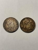 2x Italiaanse zilvere (0.900) 5 lire munten - 1872/1870, Ophalen of Verzenden, Munten