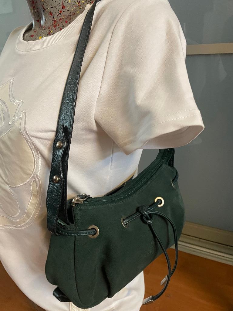 Sac daim - cuir - Barbara Milano, Bijoux, Sacs & Beauté, Sacs | Sacs à bandoulière, Comme neuf, Autres marques, Vert, Cuir, Enlèvement ou Envoi
