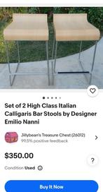 Set van 2 barstoelen Calligaris by Emilio Nanni, Huis en Inrichting, Barkrukken, Ophalen, Zo goed als nieuw, Hout