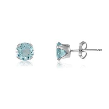 Zilveren oorbellen zirkonia 4mm - Aqua - OP=OP! beschikbaar voor biedingen