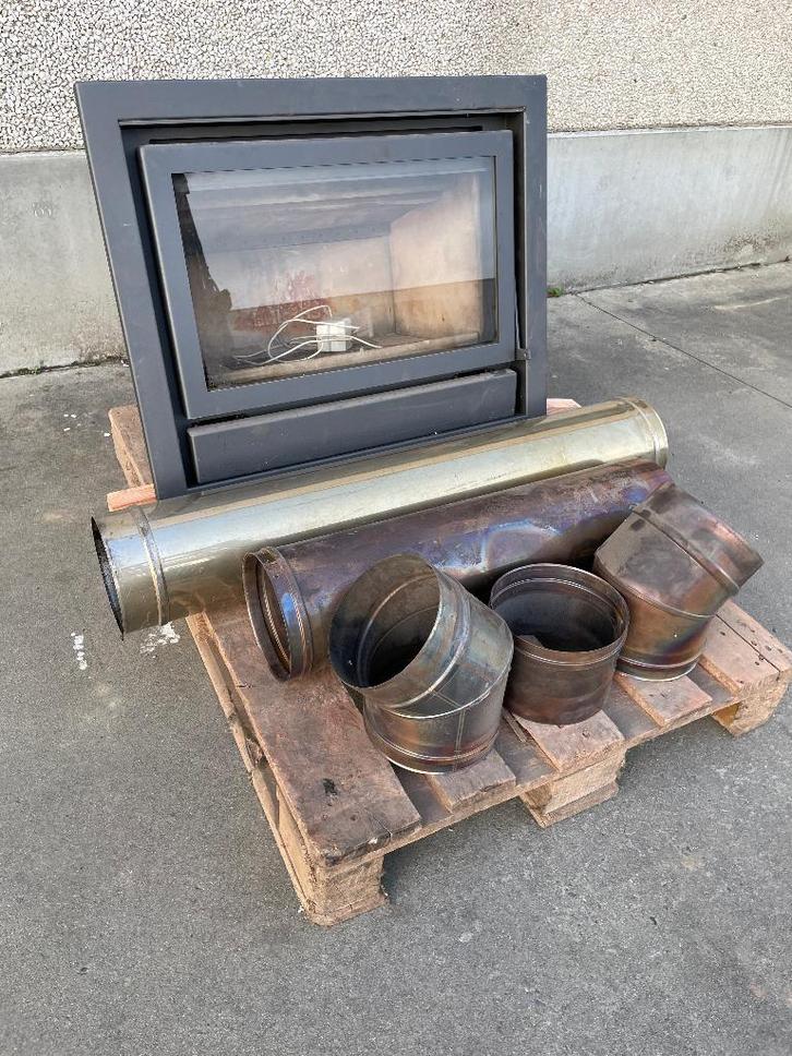 Te koop: Inbouwhaard met rookkanalen – compleet pakket, Huis en Inrichting, Haarden, Gebruikt, Overige soorten, Ophalen