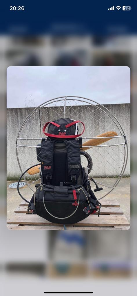 Paramotor PAP 1250 + Dudek Nucleon 25, Sport en Fitness, Zweefvliegen en Paragliding, Zo goed als nieuw, Scherm, Ophalen