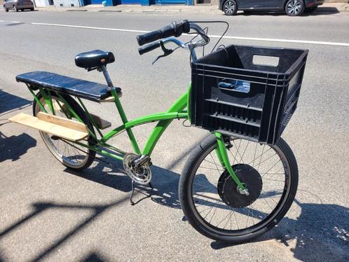 Vélo cargo double électrique longtail "de fietsfabriek", Vélos & Vélomoteurs, Vélos | Vélos avec bac, Comme neuf, Fietsfabriek