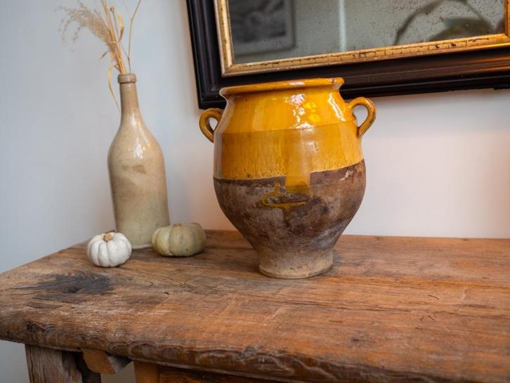 Antieke Franse confit pot confitpot 27cm, Antiek en Kunst, Antiek | Keramiek en Aardewerk, Verzenden