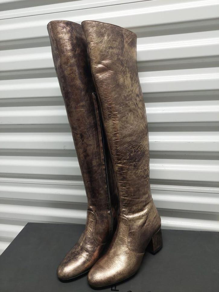 434C* PINKO prachtige bronzen leren waadpakken (36), Kleding | Dames, Schoenen, Nieuw, Hoge laarzen, Overige kleuren, Verzenden