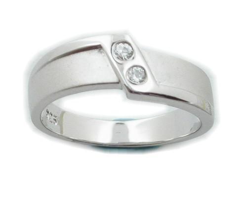 Zilveren damesring hoog- en satijnglans & zirkonia - OP=OP!, Handtassen en Accessoires, Ringen, Nieuw, Dame, Zilver, Zilver, Met edelsteen