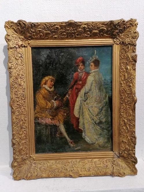 Jean-Antoine Watteau (1684-1721), (Suiveur) - Scène galante, Antiquités & Art, Art | Peinture | Classique, Enlèvement