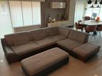Complete hoeksalon. 300 x 250. Half leder half stof., Ophalen, Gebruikt, Stof, Modern